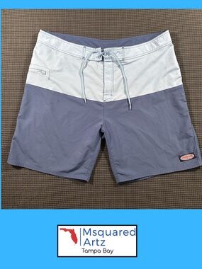 Vineyard Vines Two-Tone Light Blue and Slate Swim Shorts